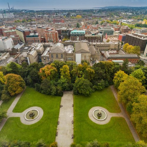 Aerial view of Iveagh Gardens in Dublin