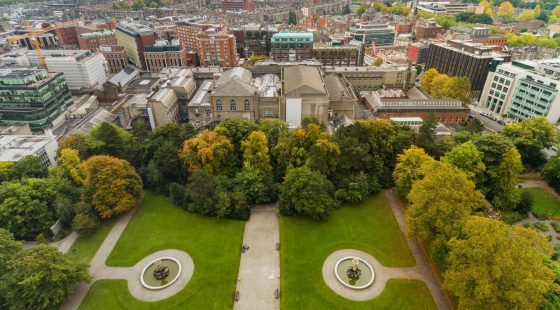 Aerial view of Iveagh Gardens in Dublin