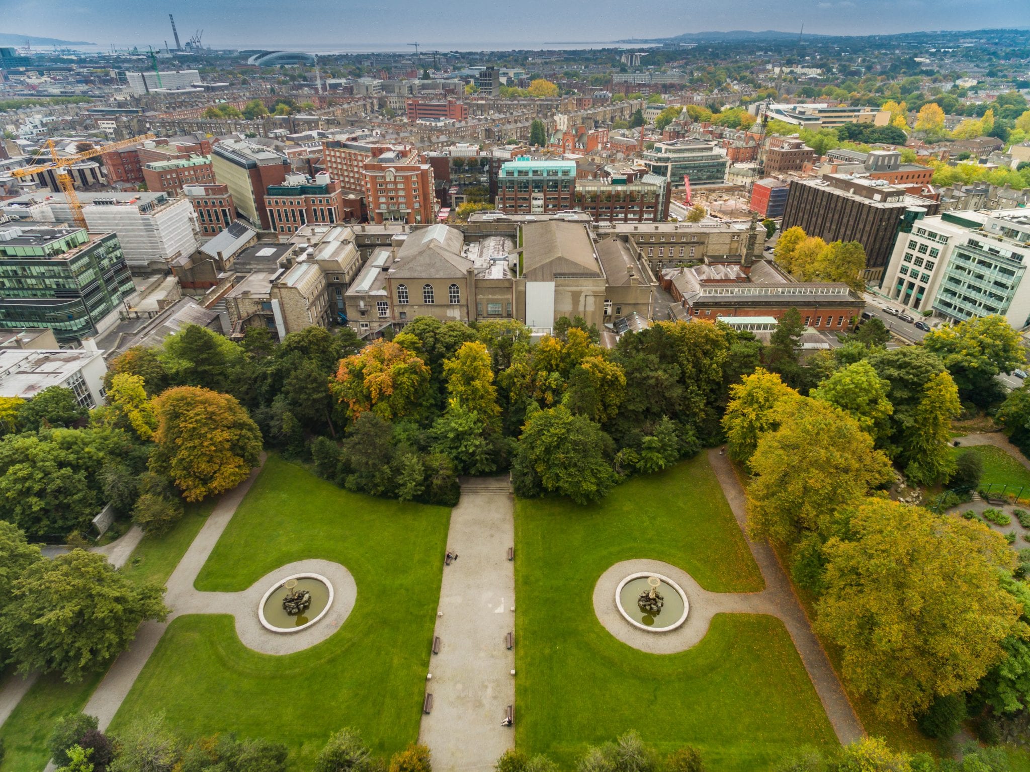 Aerial view of Iveagh Gardens in Dublin