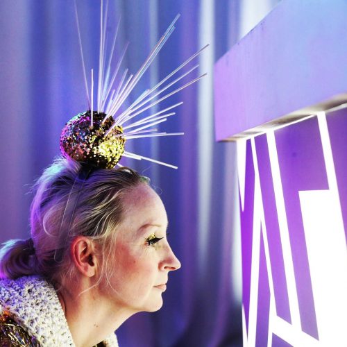 A women enjoying the Festival of Curiosity in Dublin