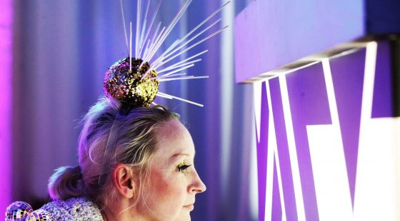 A women enjoying the Festival of Curiosity in Dublin