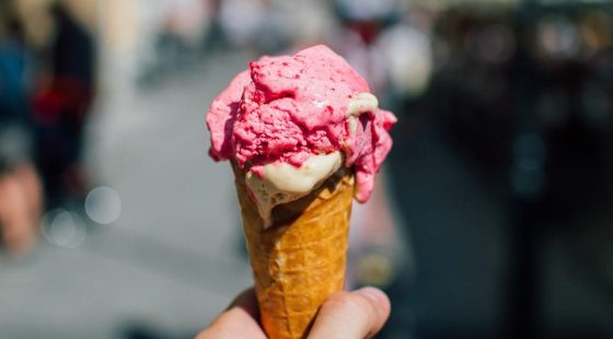 A guest enjoying an ice-cream at The Alex Hotel