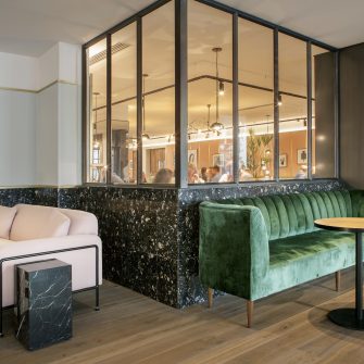 Sofa area at The Alex Hotel