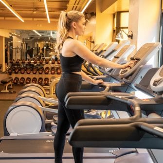 girl working out in the mont hotel gym