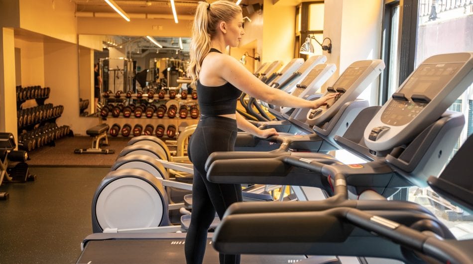 girl working out in the mont hotel gym